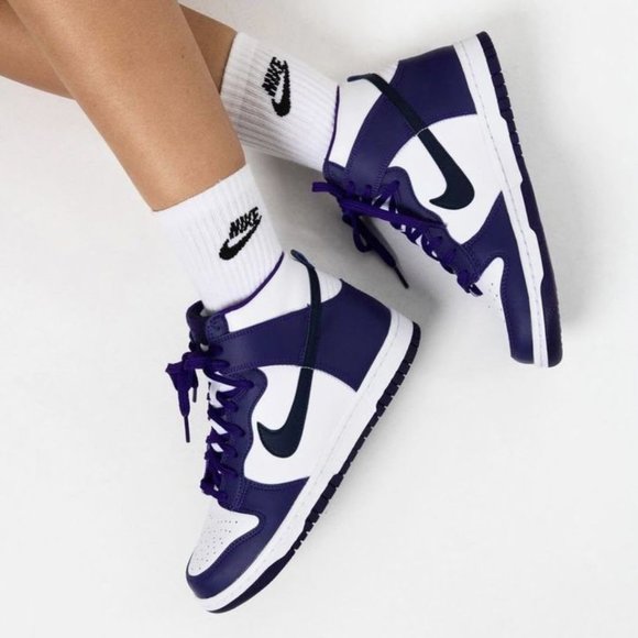 Nike Dunk High GS Electro Purple/Midnight Navy - NEW - Picture 12 of 12